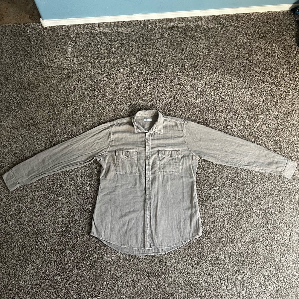 Rowan Men's Tan/Gray Casual Button Down Shirt